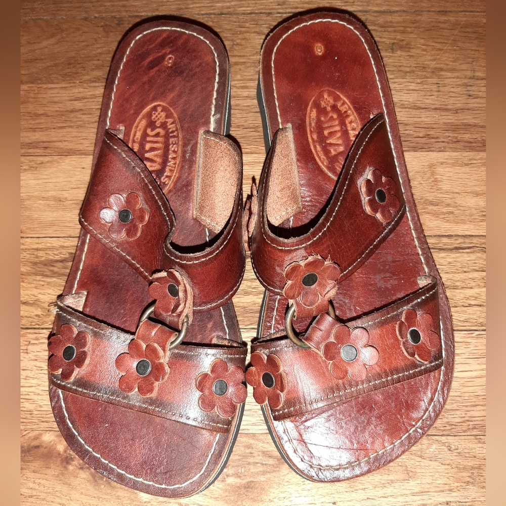💲Aetesania Silva Size 9 Leather Huarache Chanclas